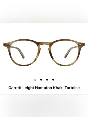 Garrett Leight Glasses Hampton Khaki Tortoise Round Optical $180 NWT